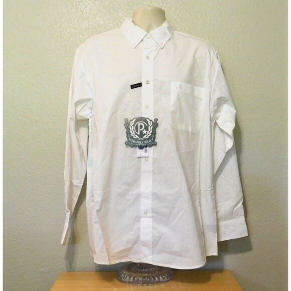 Panhandle Select Shirt Mens L White Button Up Pocket Long Sleeve Stretch Cotton - Picture 5 of 6